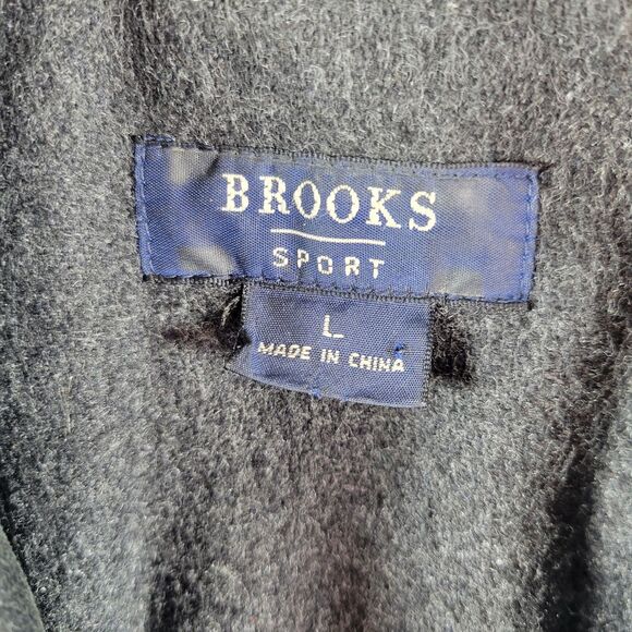 Brooks Brothers Leather Jacket Men L Black Wool Lined Collared Sport - Picture 4 of 6